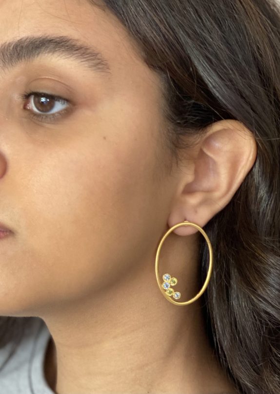 Aurora oval earrings